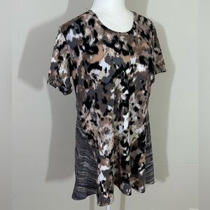 Logo Lounge by Laurie Goldstein sz sm tunic mix media Abstract print